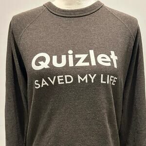 Quizlet Saved My Life graphic sweatshirt. Medium. Measurements in photos.